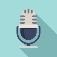 Stream studio microphone icon flat vector. Live video vector