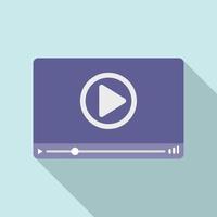 Stream online player icon flat vector. Live video vector