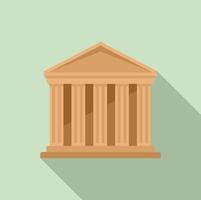 Ancient greek temple icon flat vector. Parthenon column vector