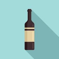 Greek wine bottle icon flat vector. Greece menu vector