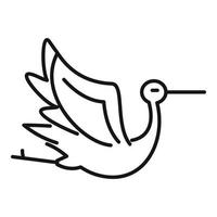 Lake stork icon outline vector. Baby fly bird vector