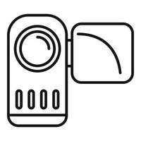 Stream camera icon outline vector. Live video vector