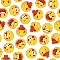 Emoticon seamless pattern. Fun emoticon seamless background vector