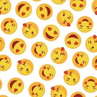 Emoticon seamless pattern. Fun emoticon seamless background vector