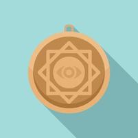 Japan amulet icon flat vector. Japanese amulet vector