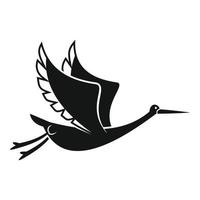 Heron stork icon simple vector. Fly bird vector