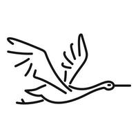 Child stork icon outline vector. Fly bird vector