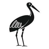 vector simple del icono de la cigüeña del lago. pájaro mosca bebé