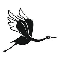 Crane stork icon simple vector. Bird fly vector