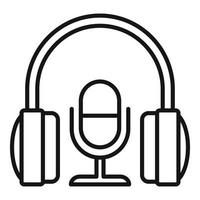 Stream mic headphone icon outline vector. Live video vector