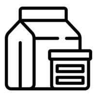 Meal bag icon outline vector. Lunch box vector