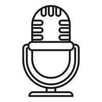 Stream studio microphone icon outline vector. Live video vector