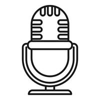 Stream studio microphone icon outline vector. Live video vector