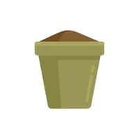 Fertilizer plant pot icon flat isolated vector