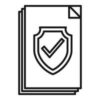 Pc protection icon outline vector. Secure data vector