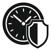 Protect time icon simple vector. Safe clock vector