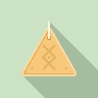 Pyramide amulet icon flat vector. Esoteric religion vector