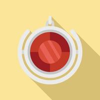 Ruby amulet icon flat vector. Esoteric bead vector