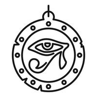 vector de contorno de icono de amuleto de ojo de Egipto. mano magica