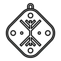 vector de contorno de icono de amuleto nazar. amuleto de mano