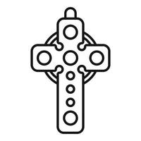 Cross amulet icon outline vector. Magic ox vector