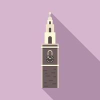 Clock tower icon flat vector. Big ben building vector