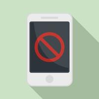 Shutdown phone icon flat vector. Mobile switch off vector