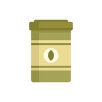 Fertilizer capsule jar icon flat isolated vector