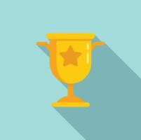 Quality cup icon flat vector. Award trophy vector