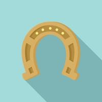 Luck horseshoe icon flat vector. Good charm horseshoe vector