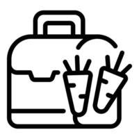 Break carrot food icon outline vector. School meal vector