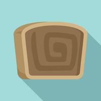 Roll cake icon flat vector. Swiss brownie vector