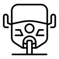 vector de contorno de icono de triciclo asiático. vieja bicicleta