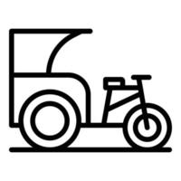 Asian trishaw icon outline vector. Indian bike vector