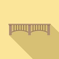 Wood bridge icon flat vector. Rope wooden bridge vector