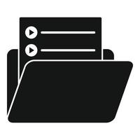 Playlist folder icon simple vector. Music play vector