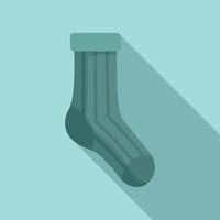 Casual sock icon flat vector. Wool collection vector