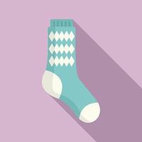 Design sock icon flat vector. Cute cotton item vector