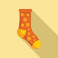 Trendy sock icon flat vector. Winter sport sock vector