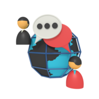 Illustration 3D de la communication globale png