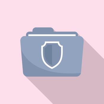 Secured folder icon flat vector. Data information vector