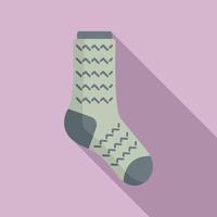 Laundry sock icon flat vector. Winter sock vector