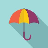 Kid umbrella icon flat vector. Autumn rain vector