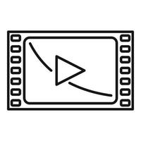 Video play icon outline vector. Web button vector