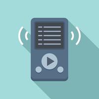 Music player playlist icon flat vector. Song list app vector