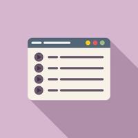 Web online playlist icon flat vector. Music song list vector
