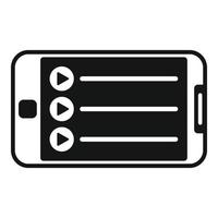 Smartphone playlist icon simple vector. Music song vector