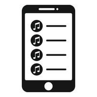 vector simple de icono de canciones de aplicación de teléfono. canción de la música