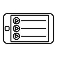 Smartphone playlist icon outline vector. Music song vector