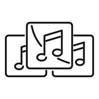 Playlist interface icon outline vector. Music song list vector